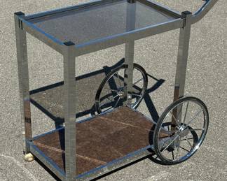 Chrome Mid Century Bar Cart
