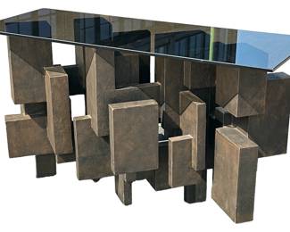 Brutalist Console Table by DAN SCHNEIGER
