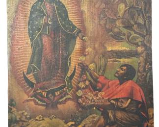 Vintage "Our Lady of Guadalupe" Print on Canvas
