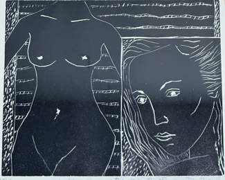 BEATRICE ROITMAN METRICK "Fragmentation" Wood Block Print
