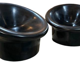 Space Age Black Mushroom Chair, Pair
