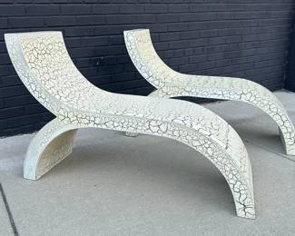 Modernist Sculptural Lounge Chairs, Pair
