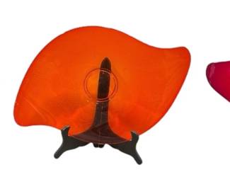 Three Mid Century VIKING GLASS Oblong Console Bowls
