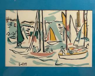 Mid Century RAOUL DUFY Boat Basin Serigraph
