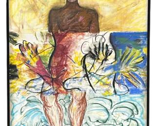 Abstract Oil Pastel Portrait of a Man
