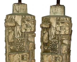 Vintage Mid Century Brutalist C.N. BURMAN Lamps
