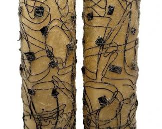 Pair Space Age Mid Century Fiberglass Floor Lamps
