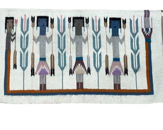 Native American Navajo Yei Bei Chei Textile Rug
