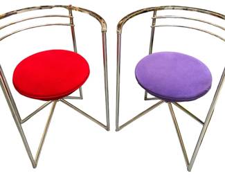 Post Modern Sculptural Accent Chairs, Pair
