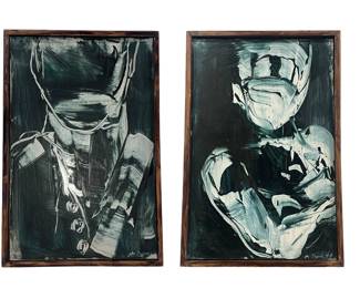 MICHAEL J. DOWLING Abstract Oil on Board, Two
