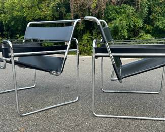 MARCEL BREUER Style WASSILY CHAIRS, Italy, Pair
