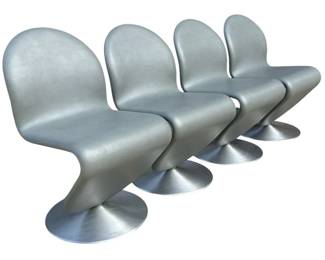 VERNER PANTON 1-2-3 System Dining Chairs, Set of 4
