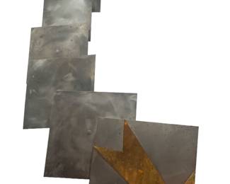 Brutalist Industrial Metal Wall Sculpture, RAB
