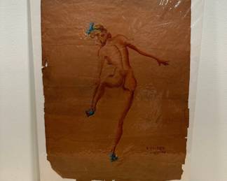 Large Pin up Girl Drawing ZOHRER 1940
