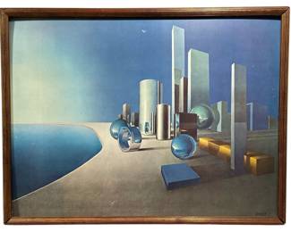 RALPH HERTLE "Until Now" Surrealist Futuristic Print
