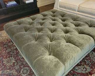 Tufted fabric ottoman