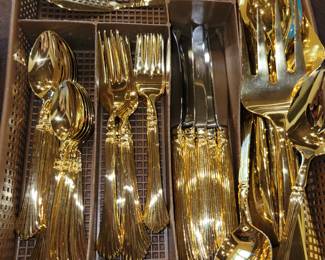 Gold flatware set