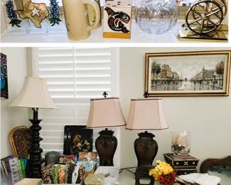 Home Decor, Lamps, Rose Bowls, Book Ends