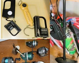 Trolling motor, Rods, Reels, scales and fishing supplies