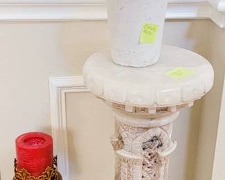 Alabaster Carved Light Pedestal