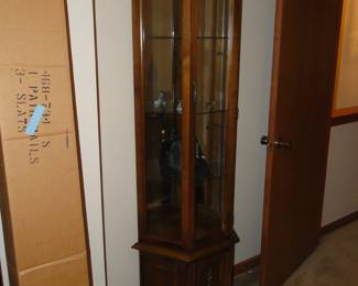 Tall glass curio cabinet. And do come join us and find out what is in the box, because we never looked