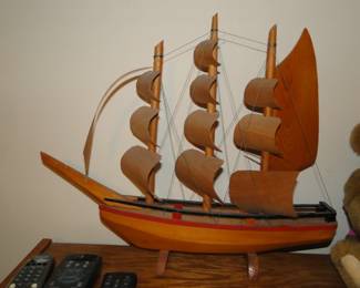 Hand carved wooden ship, just look at the attention to detail in this masterpiece