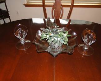 Flora and Fauna glass centerpiece