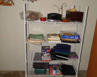 Office supplies, and storage rack, along with free hangers
