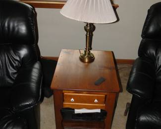 Solid wood side table, hold your beverage, or your remote