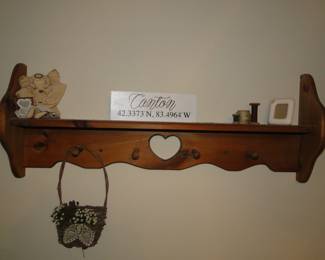 Solid wooden wall shelf