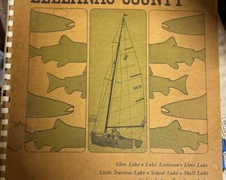 Early Leelanau County navigational chart book of inland lakes.