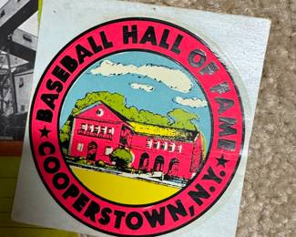 Vintage Cooperstown baseball Hall of Fame decal