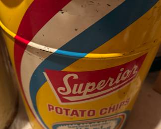 Vintage superior potato chips tin
