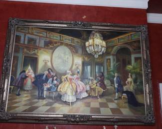 Beautiful J. Pastor large victorian oil art.  57”x81”.  $750