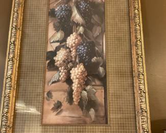 Framed art - grapes. 24 x 36. $39