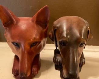 Dog and fox wooden bookends. $29