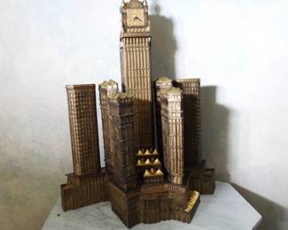 Makkah Clock Royal Tower 20” x 40” x 60”h. Heavy bronze. 