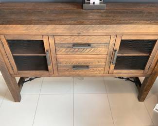 Rustic lodge server table. 18” x 60” x 38”h. 