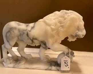 Marble statue of the Medici Lion. 11” long, 8” tall. $125