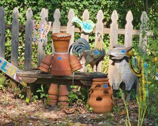 Strawberry pots, Yard Art.