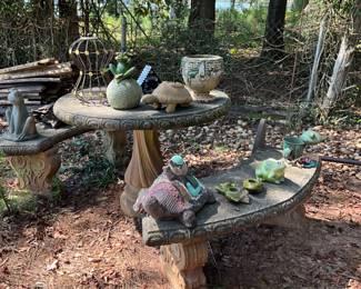 Cement table and chairs
