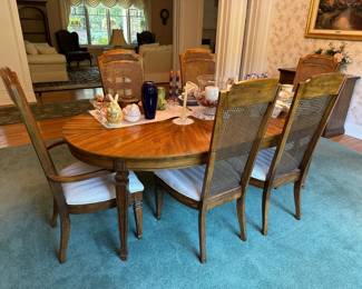 Dining Table w/ 6 Chairs, Breakfront and Server