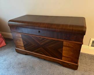 Antique Art Deco Waterfall Cedar Chest / Trunk