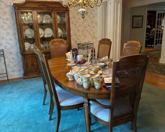 Dining Table w/ 6 Chairs, Breakfront and Server