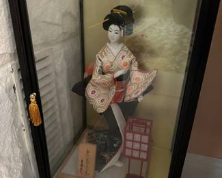 Japanese Doll in Glass Case