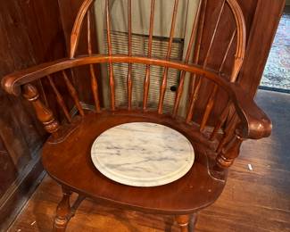 Windsor chair and Marble Lazy Susan