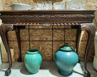 Original Karges sofa table made in Grand Rapids.