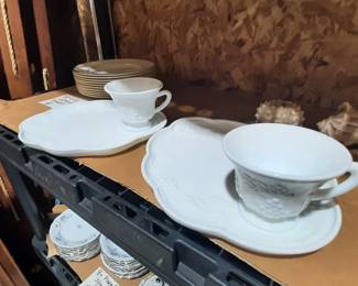 Colony Harvest Milkglass Luncheon Plates with Cups
(2 of 14 sets shown)