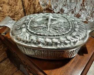 Unique & Beautiful Don Drumm Aluminum Casserole