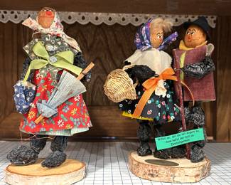 Vintage Nurnberg walnut & prune figurines